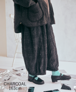 コットンウールグレンチェック　バルーンパンツ